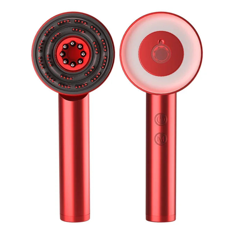 2-in-1 RED Light Scalp Massager with Oil Applicator, Electric Hair Brushes with Hair Oil Dispenser