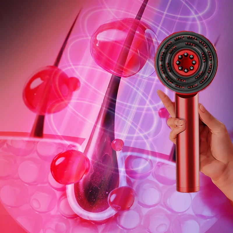 2-in-1 RED Light Scalp Massager with Oil Applicator, Electric Hair Brushes with Hair Oil Dispenser
