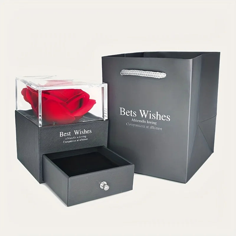 Red Zircon Rose Necklace