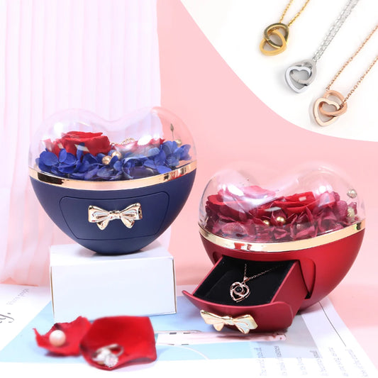 Heart-shaped Rose Jewelry Gift Box