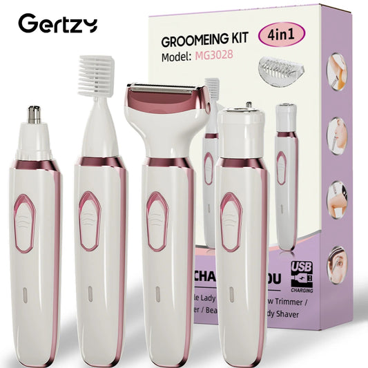 GlowTrim Pro - 4-in-1 Rechargeable Electric Razor Kit🪒