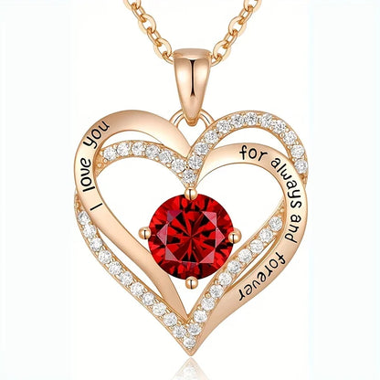 Red Zircon Rose Necklace