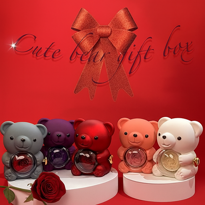 Eternal Rose Bear with Heart-shaped Necklace