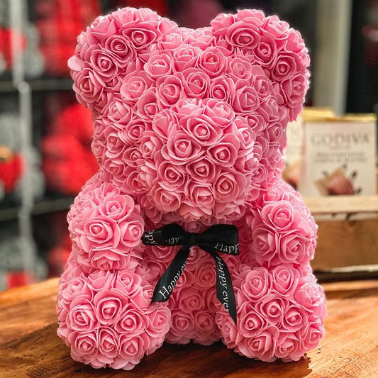 Gift Teddy Bear with Eternal Rose