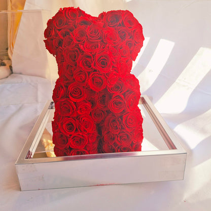 Gift Teddy Bear with Eternal Rose