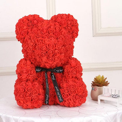 Gift Teddy Bear with Eternal Rose