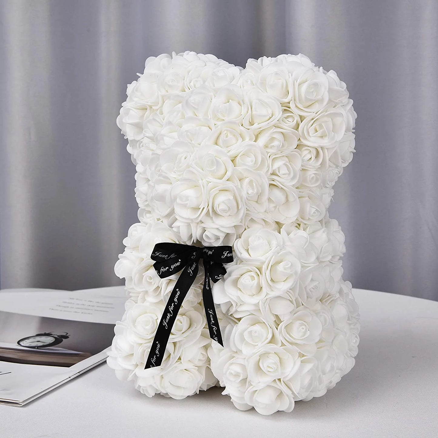 Gift Teddy Bear with Eternal Rose